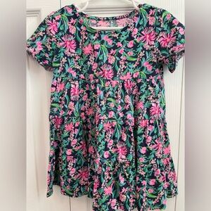 Lilly Pulitzer Pink and Green Floral Kids Dress